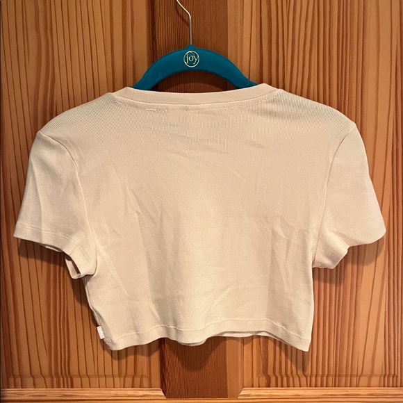 TNA Beige Ribbed Crop Top - Picture 2 of 5
